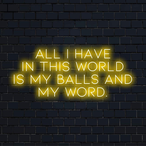 Een op maat gemaakt LED-neonbord met een krachtige quote, perfect voor opvallende neonkunst aan de muur of gepersonaliseerde neondecoratie.