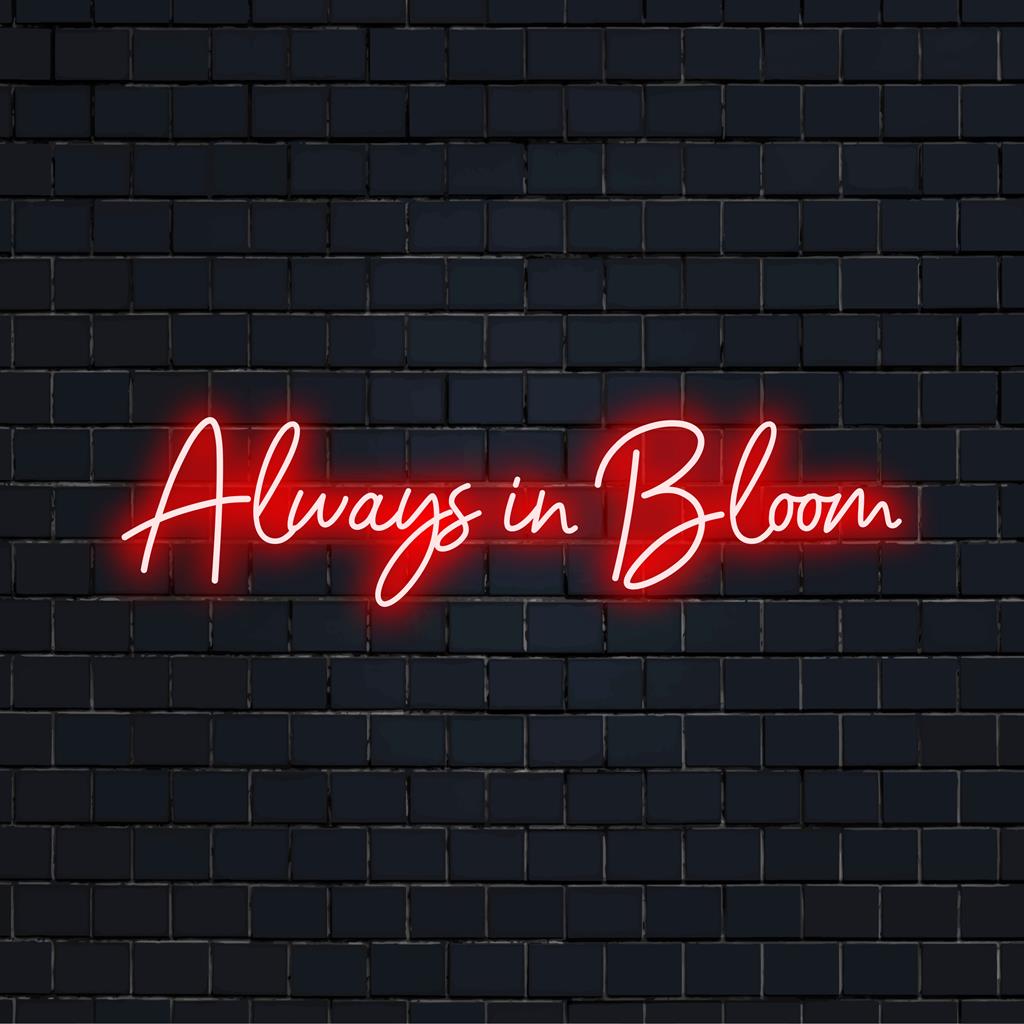 Een prachtig, op maat gemaakt LED-neonlicht met bloemenaccenten. Perfect voor het opfleuren van ruimtes met elegante neonkunst.