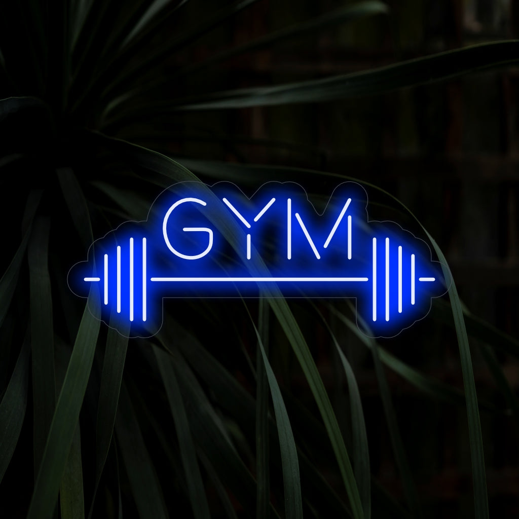 "Barbell and Gym Neon Sign" - Een krachtig neonlicht met het iconische symbool van een halterstang, dat energie en vastberadenheid in uw fitnessruimte of sportschool brengt.