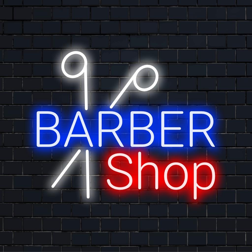 Op maat gemaakt LED-neonreclamebord voor een kapperszaak; strak, levendig neonlicht, gepersonaliseerd voor uw unieke esthetiek.
