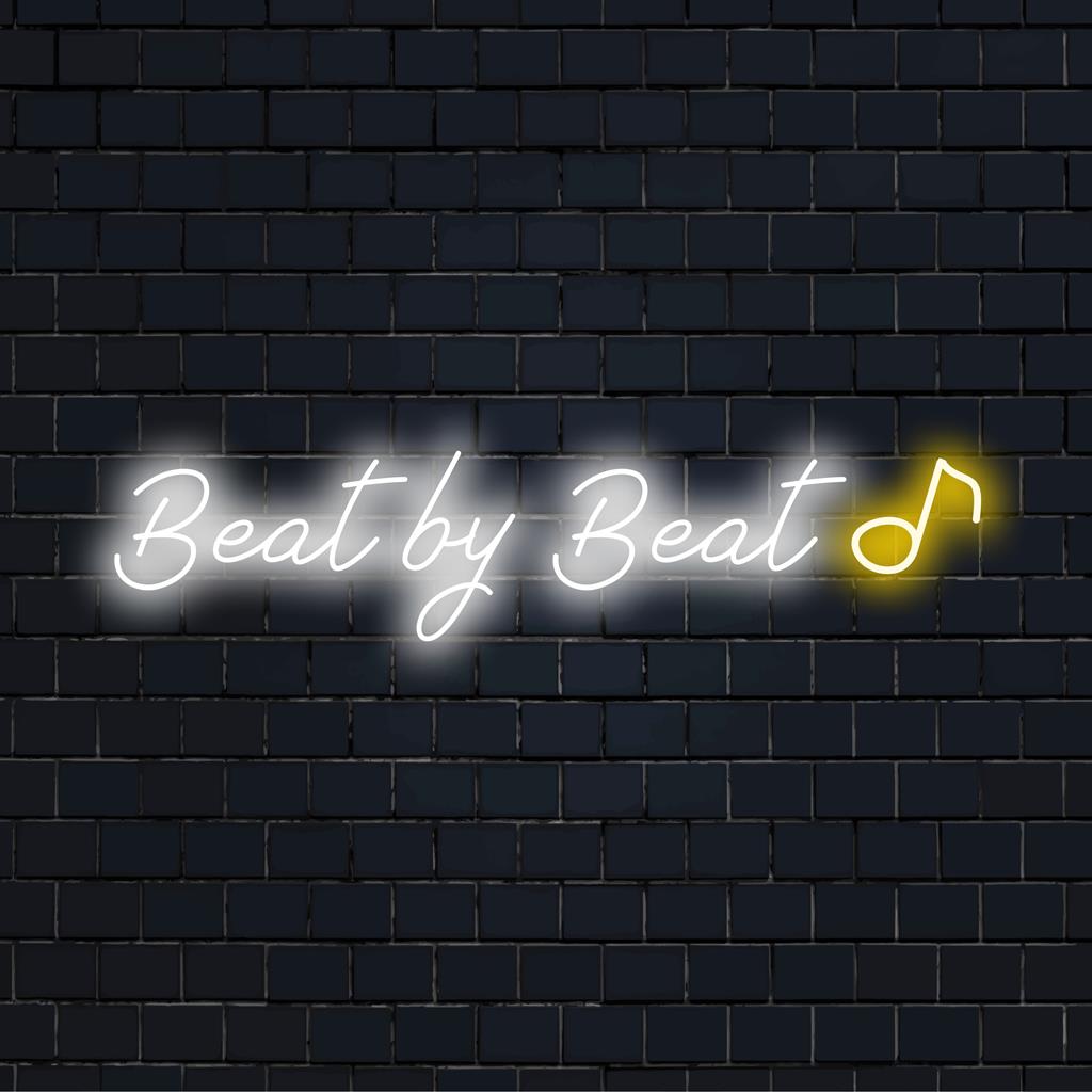 Op maat gemaakt Beat By Beat LED-neonbord, een stralend kunstwerk dat een persoonlijke stijl combineert met een levendige neondecoratie.