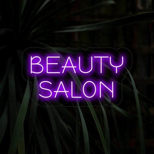 "Beauty Salon Neon Sign" - Een chique neonlamp met de tekst "Beauty Salon", die verfijning en elegantie toevoegt aan uw schoonheidssalon of spa.