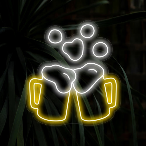 "Cheers With Beer Neon Sign" is een feestelijke en feestelijke toevoeging aan het interieur van uw bar. Een neonlicht dat uitnodigt tot het heffen van uw glas en juichen.