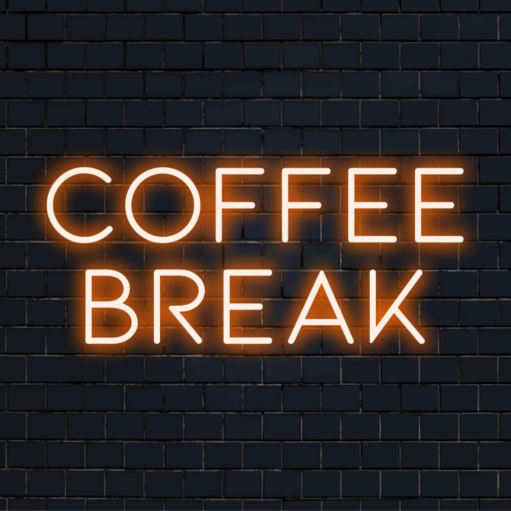Strak LED-neonbord met de tekst 'Coffee Break', ideaal om een ​​unieke gloed aan uw muur toe te voegen. Perfect voor koffieliefhebbers!