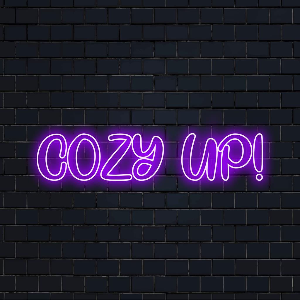 Gezellig! LED-neonbord met op maat gemaakte neontekstkunst in warme tinten, perfect voor sfeervolle neonverlichting en op maat gemaakte ontwerpen.