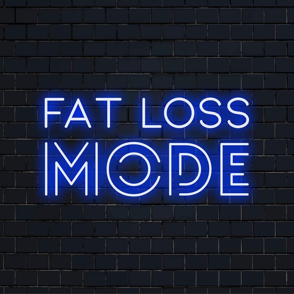 Op maat gemaakt LED-neonbord met de Fat Loss Mode, perfect voor fitnessmotivatie. Neon wanddecoratie, gepersonaliseerde LED-decoratie.