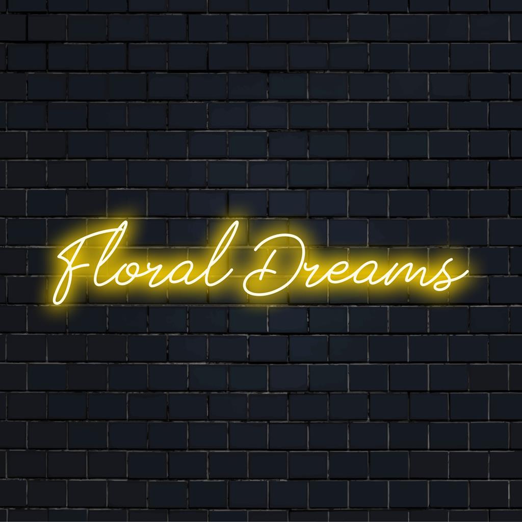 Op maat gemaakt LED-neonbord met elegante bloemenpatronen; een levendig stuk voor trendy neonmuurkunst en decoratie.