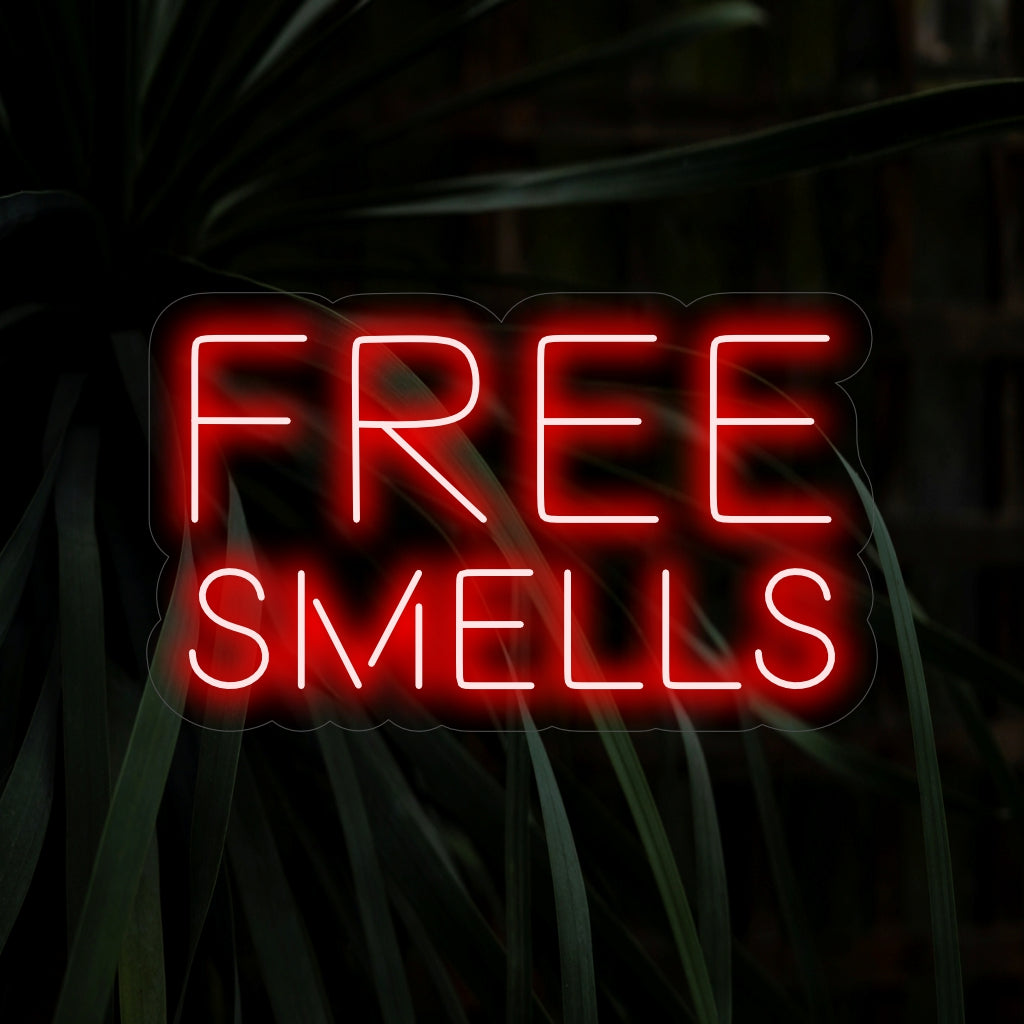 "Free Smells Neon Sign" - Voegt een vleugje humor toe, perfect voor restaurants en keukens, en omarmt de heerlijke geur van de ruimte.