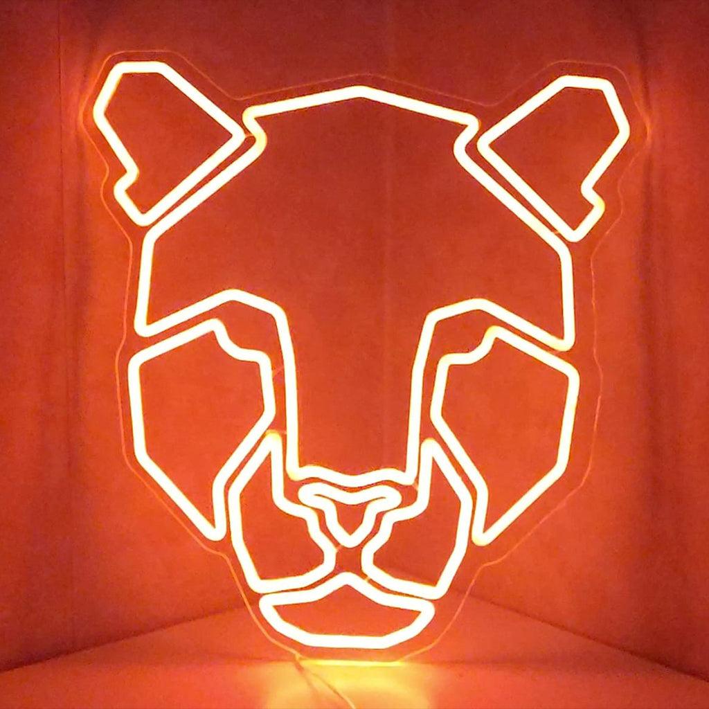 "Geometrisch luipaard neonbord" - Straalt moderne kunst uit, perfect voor eclectische ruimtes en kunstgalerieën. Het legt de combinatie van geometrisch ontwerp en de wilde geest van een luipaard vast.