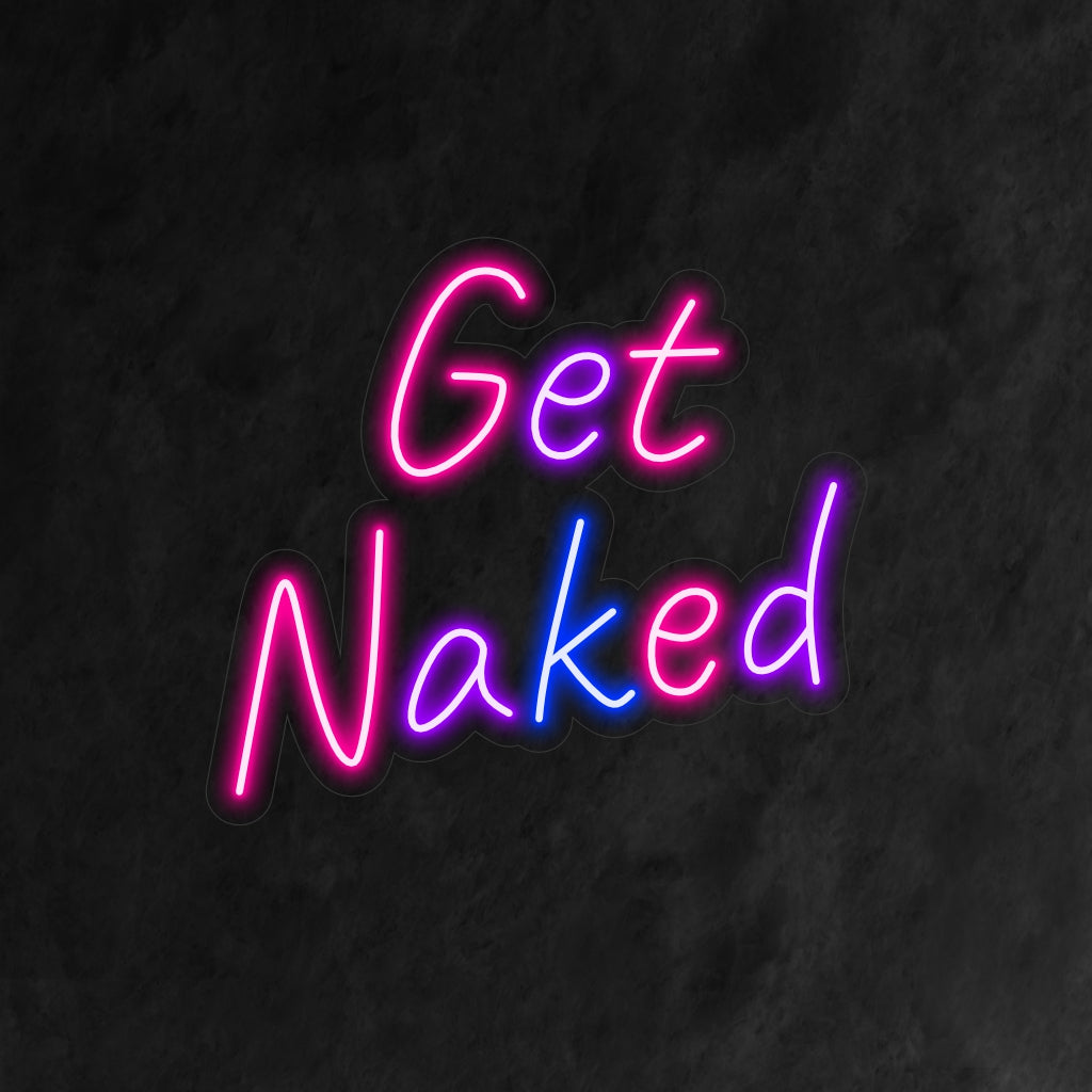 "Get Naked Neon Sign" is een speelse en brutale toevoeging aan je badkamerinterieur. Een neonlamp die een vleugje humor toevoegt aan je persoonlijke ruimte.