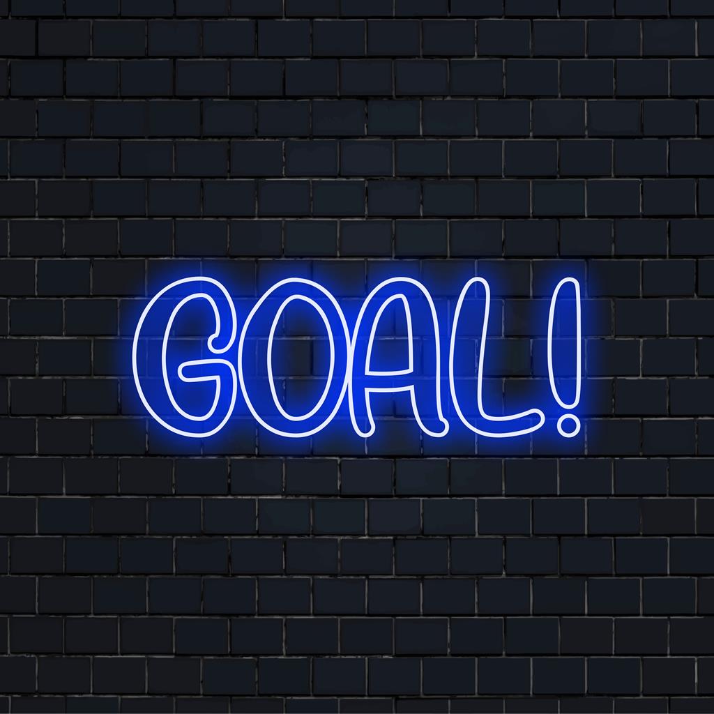 LED-neonreclame met een opvallend Goal!-ontwerp. Unieke verlichting, perfect voor bars of sportevenementen.