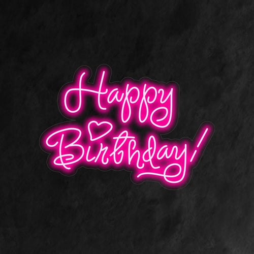 "Happy Birthday With Heart Neon Sign" is een feestelijke en feestelijke toevoeging aan uw feestelijke interieur. Een neonlicht dat een vleugje warmte toevoegt aan verjaardagsfeesten.