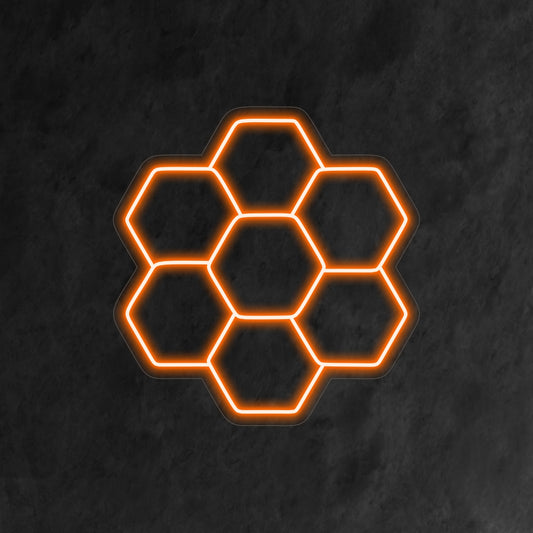 "Honeycomb Neon Sign" - A sweet and stylish addition for honey-themed cafes and dessert shops, featuring the intricate pattern of honeycombs for an elegant and warm atmosphere.