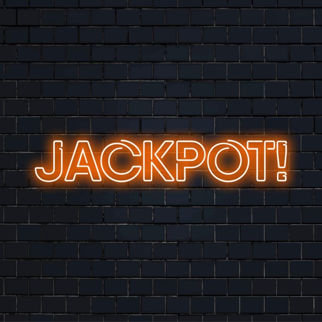 Op maat gemaakt LED-neonbord met unieke Jackpot!-energie, perfect voor levendige wanddecoraties en neonkunstliefhebbers.