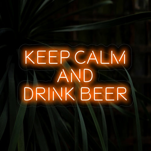 "Keep Calm And Drink Beer Neon Sign" - Geef je ruimte een relaxte sfeer. Deze neon sign straalt een relaxte sfeer uit en creëert de perfecte setting om te ontspannen en te genieten van je favoriete biertje.