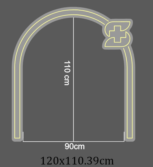 Räätälöity LED-neonkyltti - 120 × 110 cm