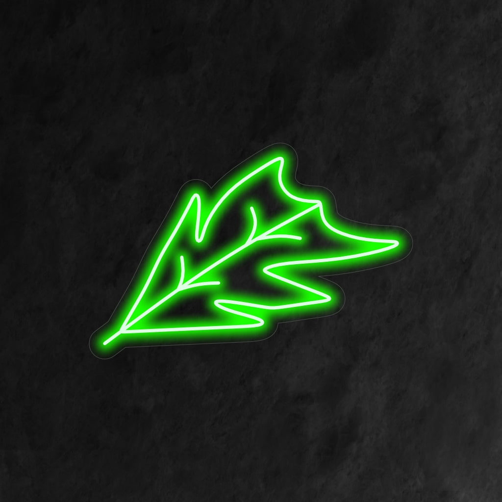"Leaf Neon Sign" radiates nature-inspired tranquility. A neon light capturing the essence of leaves, bringing an organic touch to your space.