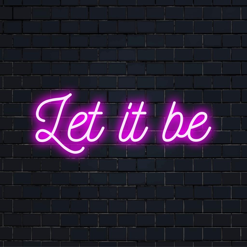 Levendig Let It Be LED-neonbord, perfect om een ​​gepersonaliseerde artistieke gloed aan elke ruimte toe te voegen.