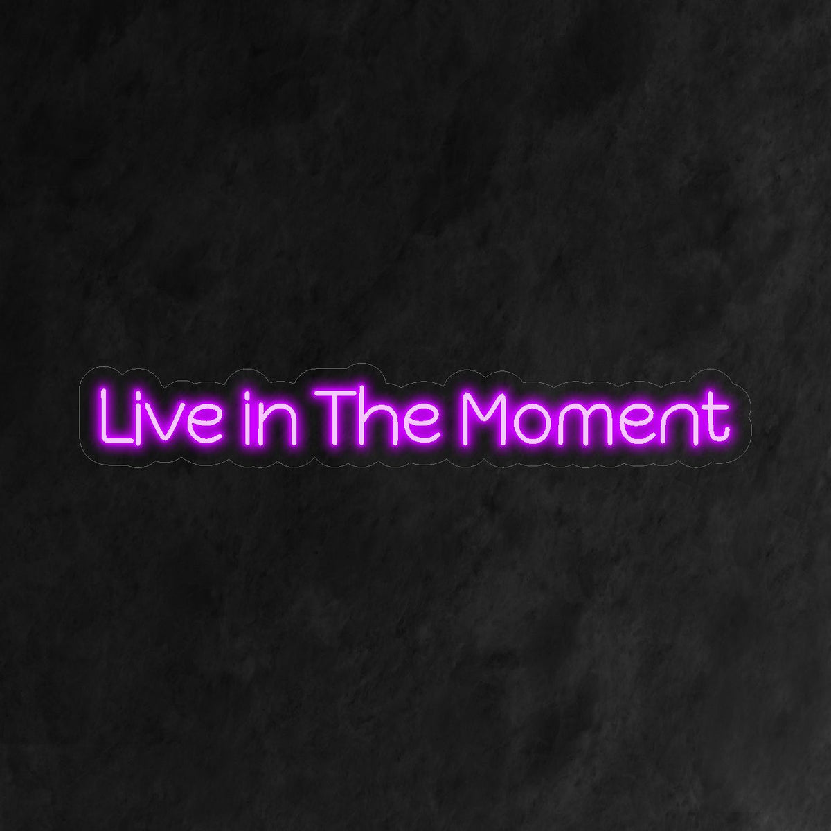 "Live In The Moment Neon Sign" is een levendige en bewuste toevoeging voor ruimtes die het heden omarmen. Verlicht met de geest van nu!
