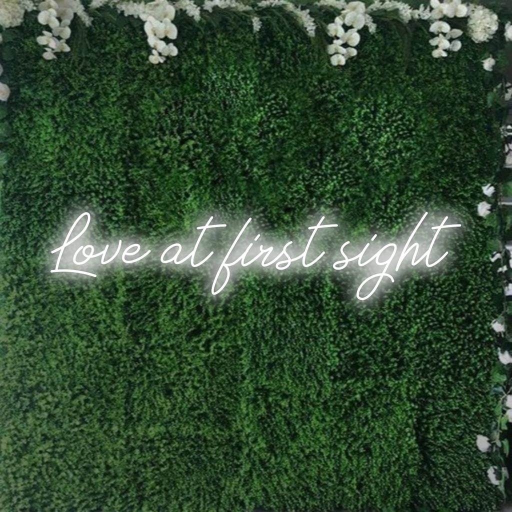 Op maat gemaakt Love At First Sight LED-neonbord, verbluffende lichtgevende kunst, perfect voor gepersonaliseerde decoratie in huis of op evenementen.