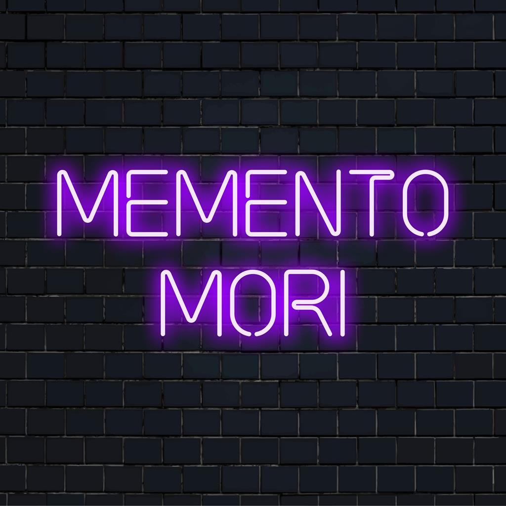 Memento Mori LED-neonreclame op maat met betoverende neonkunst, perfect voor een gedurfde en artistieke decoratie-uitstraling.
