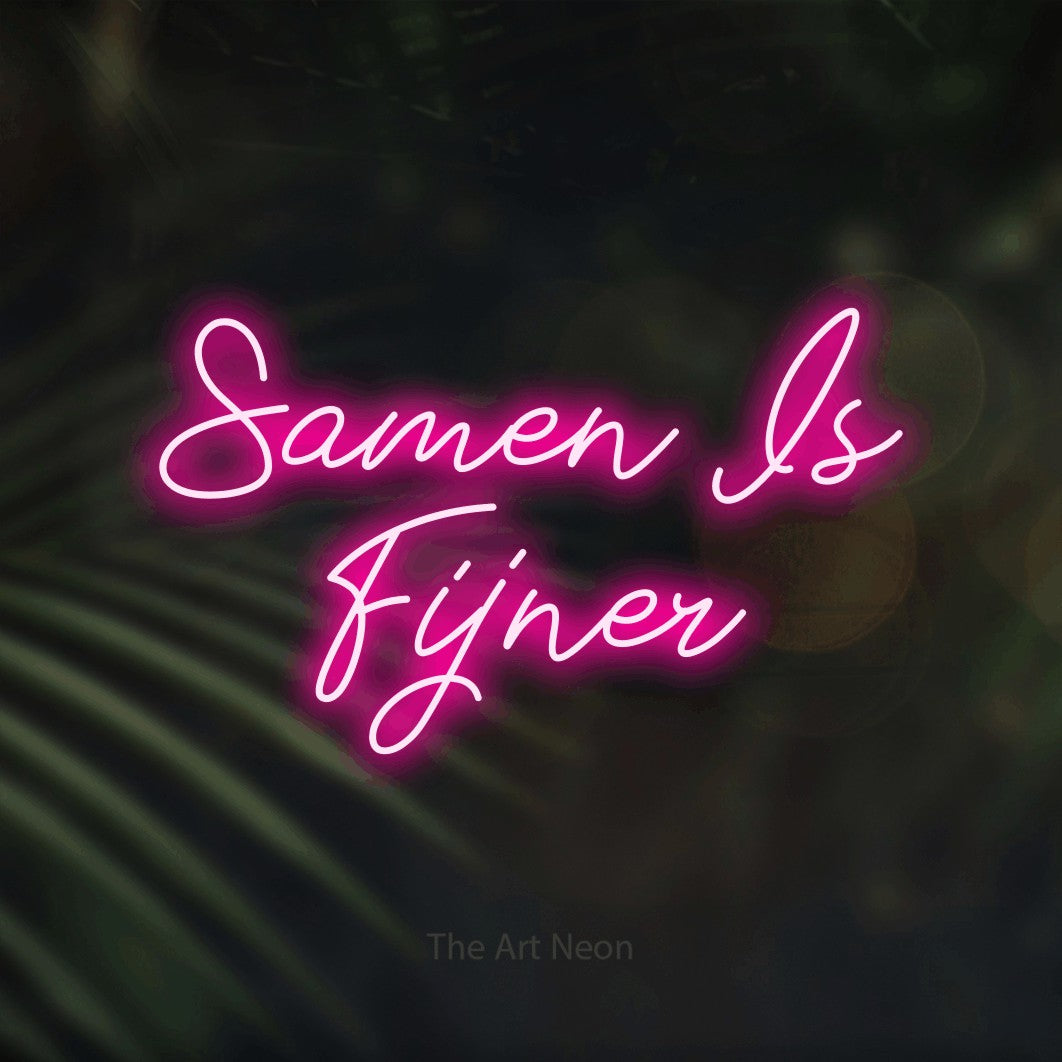 LED neon sign reading “Samen Is Fijner”, arranged in 2 lines.