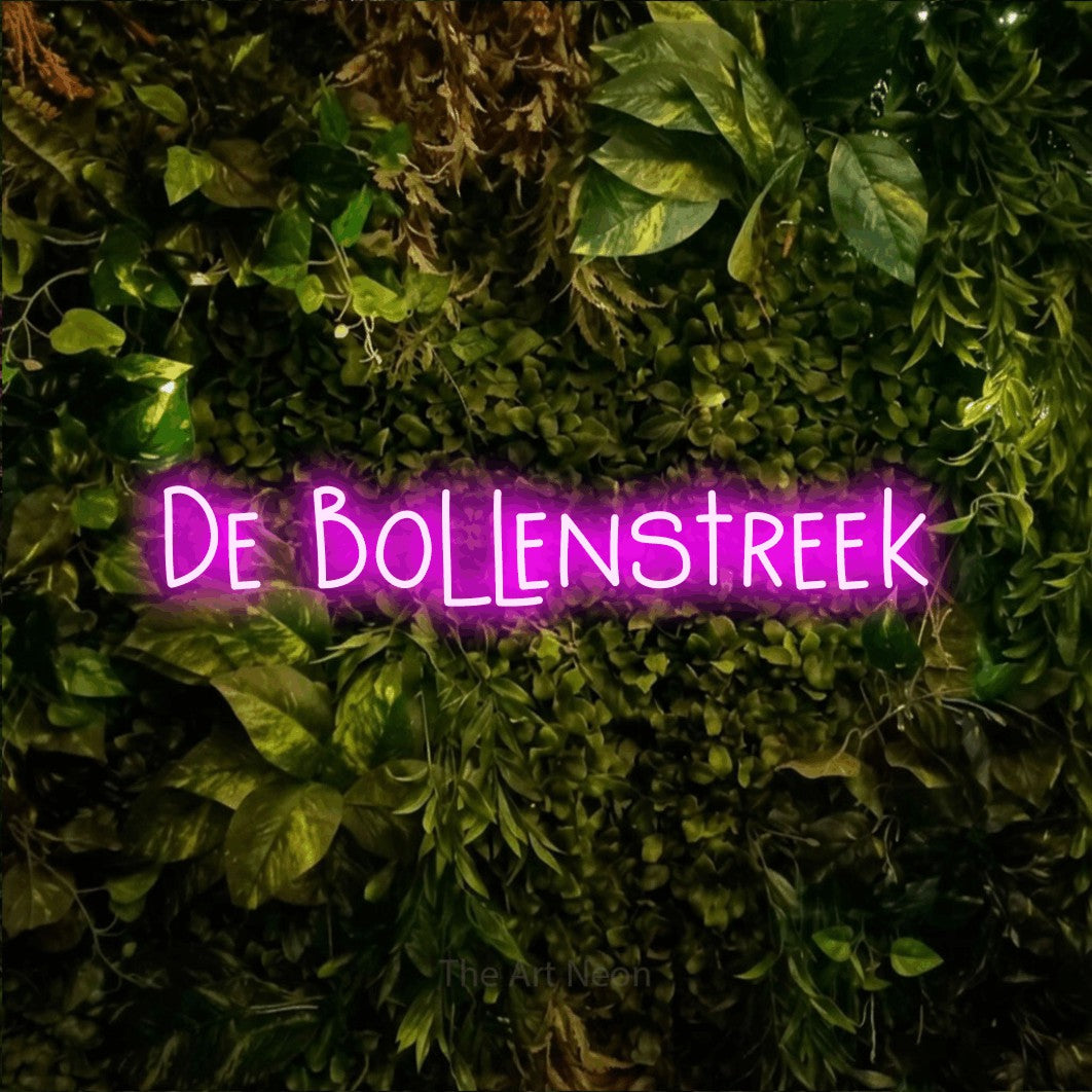 LED neon sign reading “De Bollenstreek”, arranged in a single line.