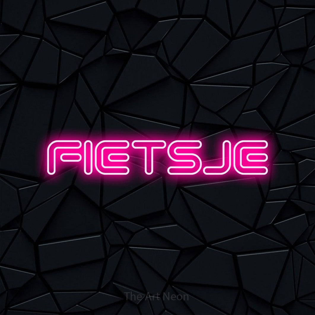 LED neon sign reading “FIETSJE”, arranged in a single line.