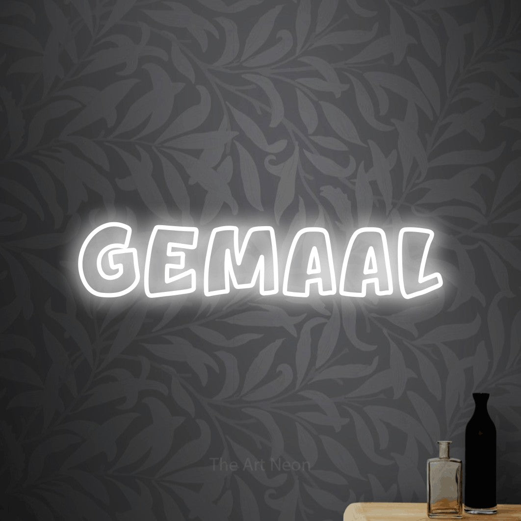 LED neon sign reading “Gemaal”, arranged in a single line.
