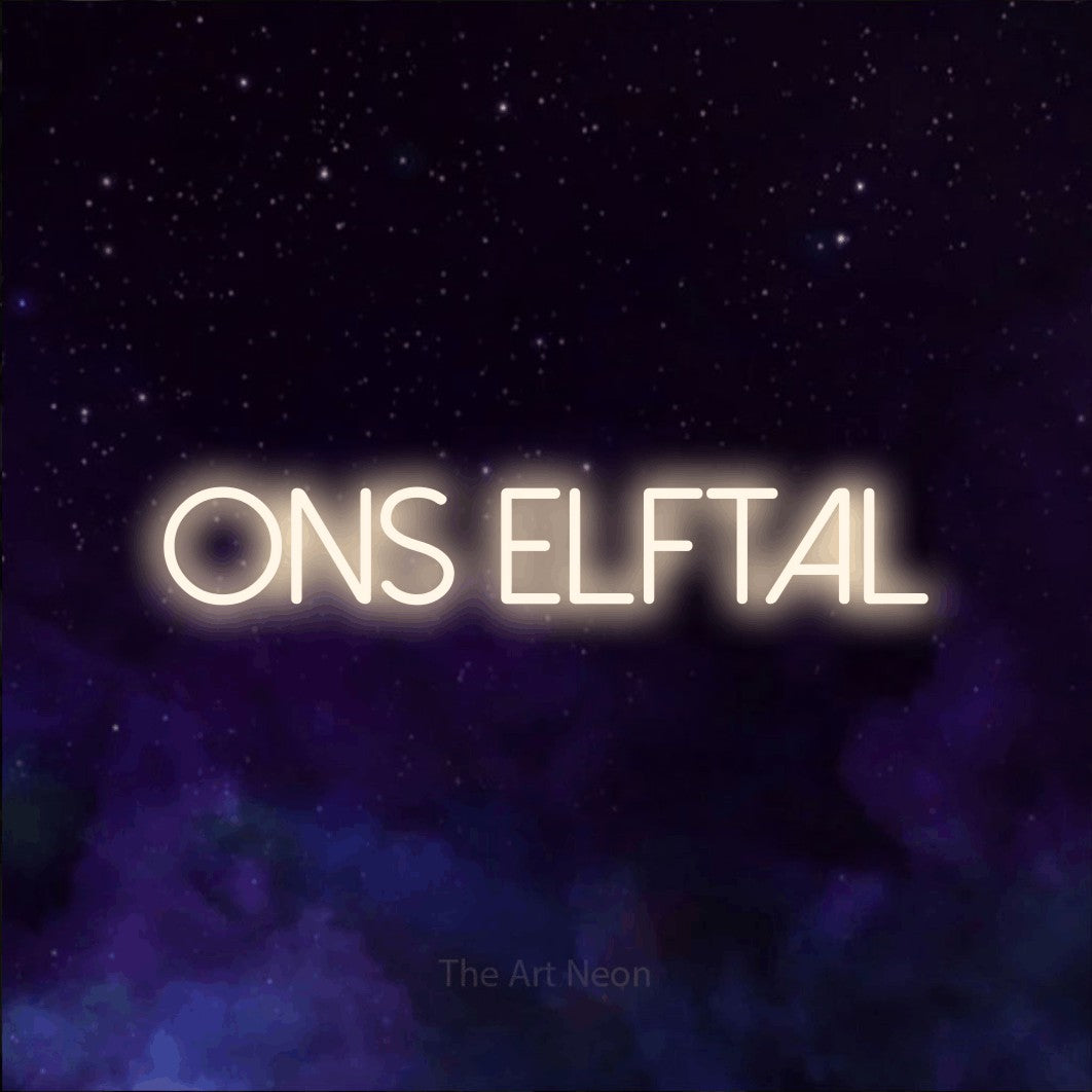 LED neon sign reading “Ons Elftal”, arranged in a single line.