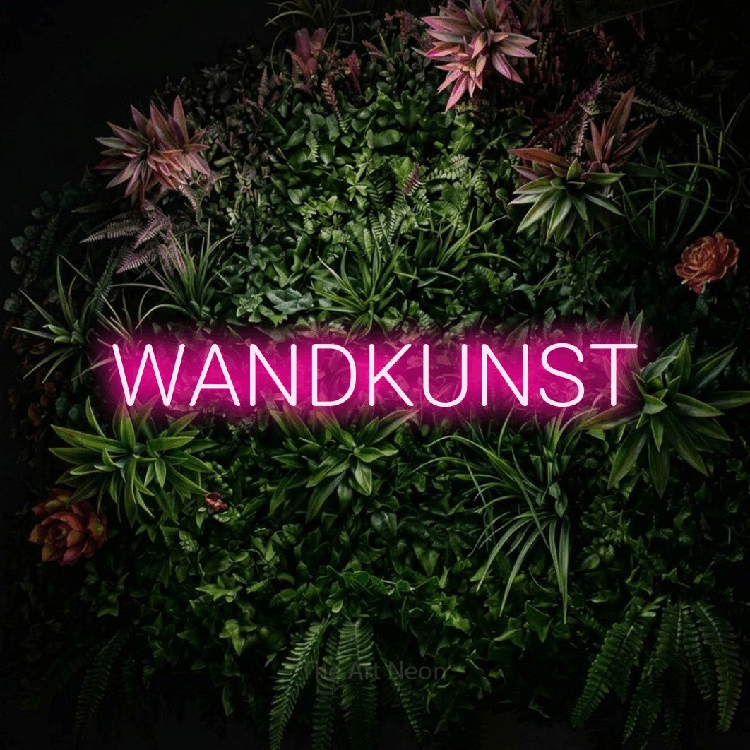 LED neon sign reading “WANDKUNST”, arranged in a single line.