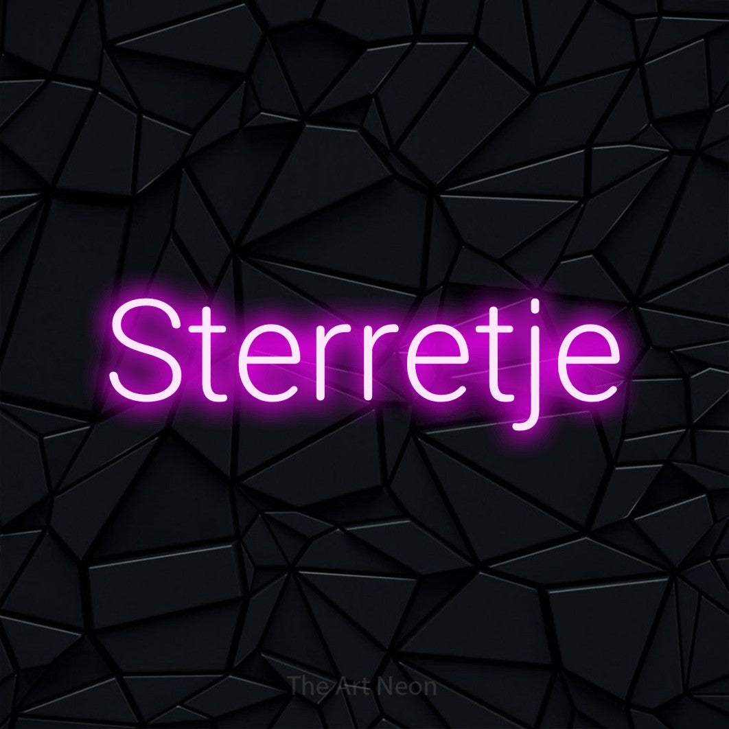 LED neon sign reading “Sterretje”, arranged in a single line.