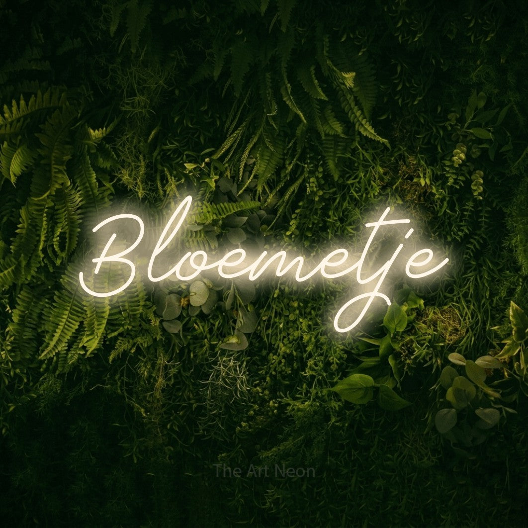 LED neon sign reading “Bloemetje”, arranged in a single line.