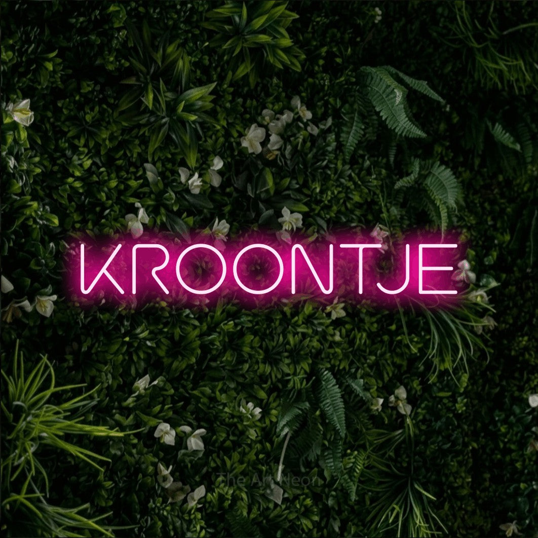 LED neon sign reading “KROONTJE”, arranged in a single line.
