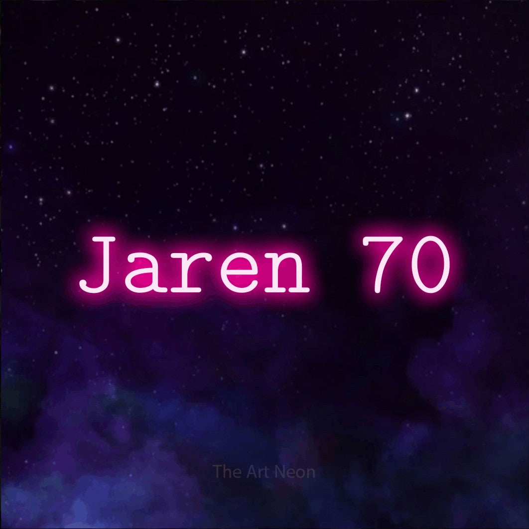 LED neon sign reading “Jaren 70”, arranged in a single line.
