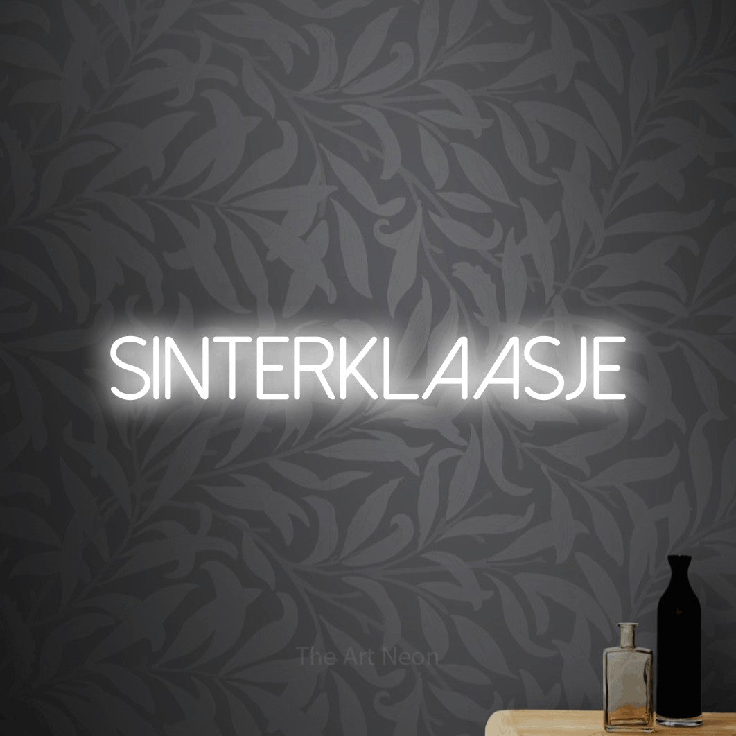 LED neon sign reading “Sinterklaasje”, arranged in a single line.