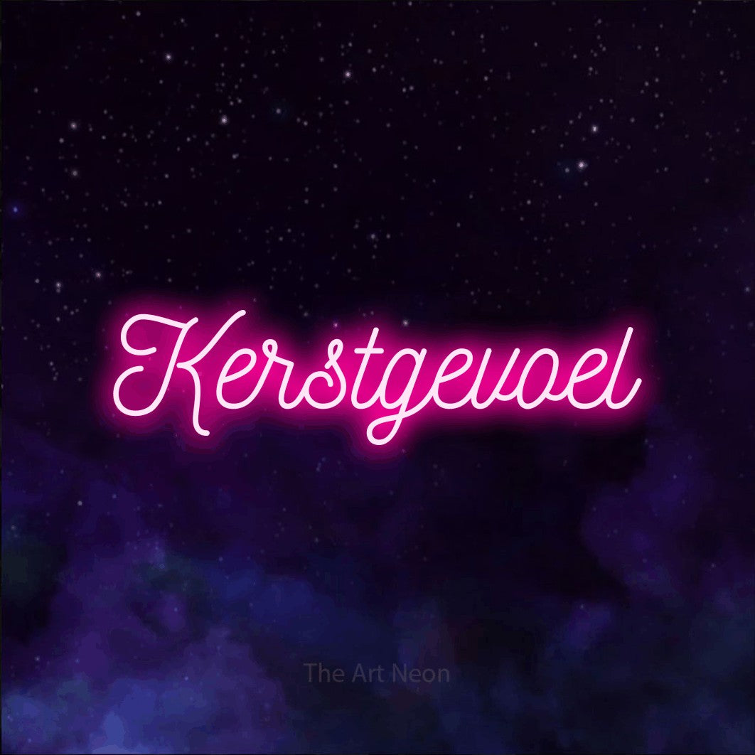 LED neon sign reading “Kerstgevoel”, arranged in a single line.