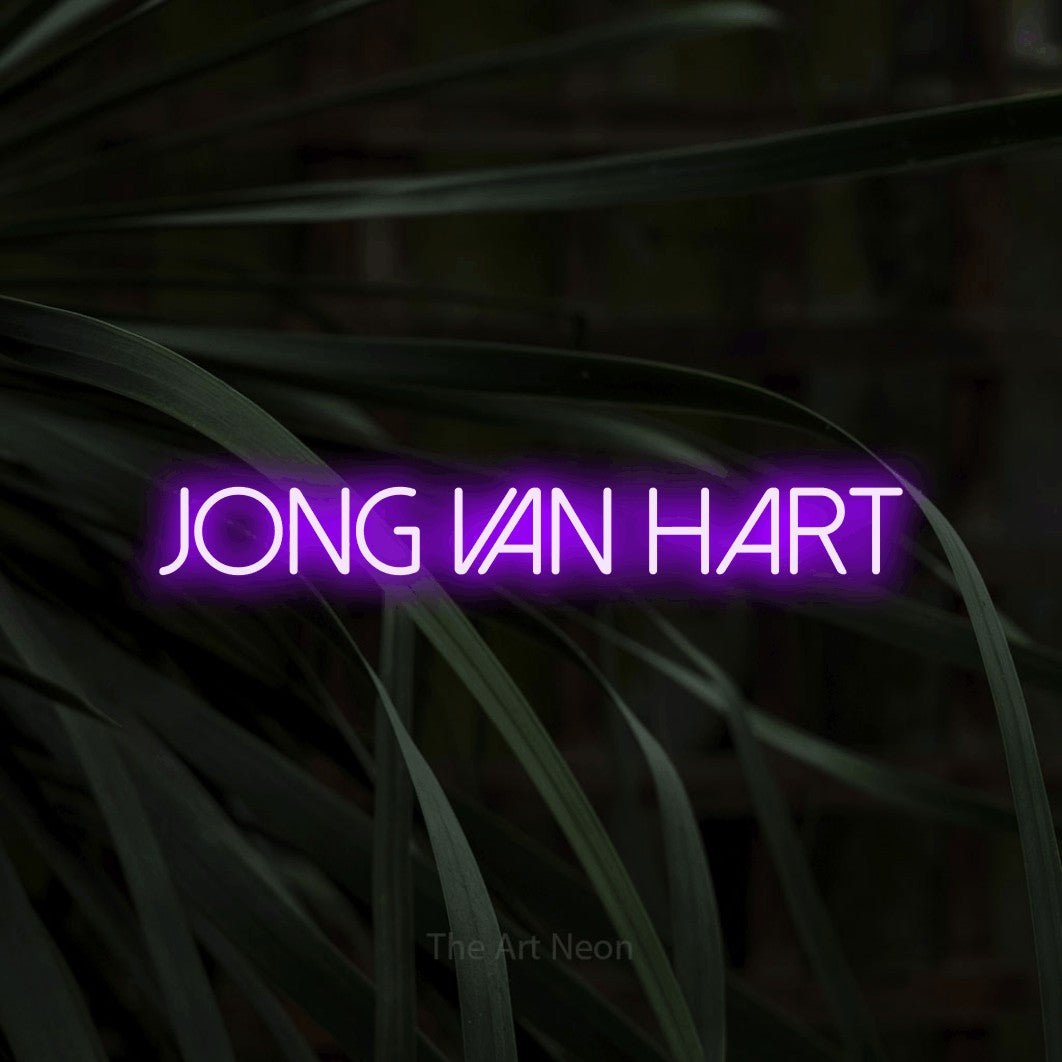 LED neon sign reading “Jong Van Hart”, arranged in a single line.