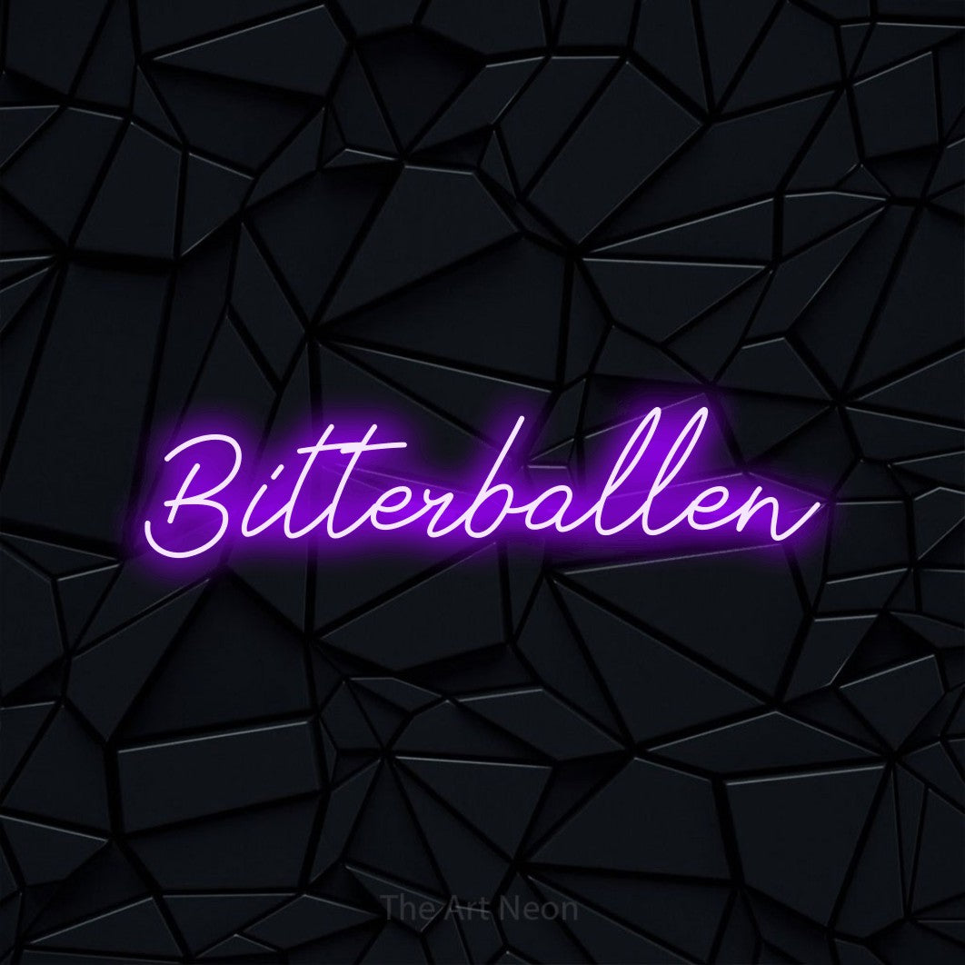 LED neon sign reading “Bitterballen”, arranged in a single line.