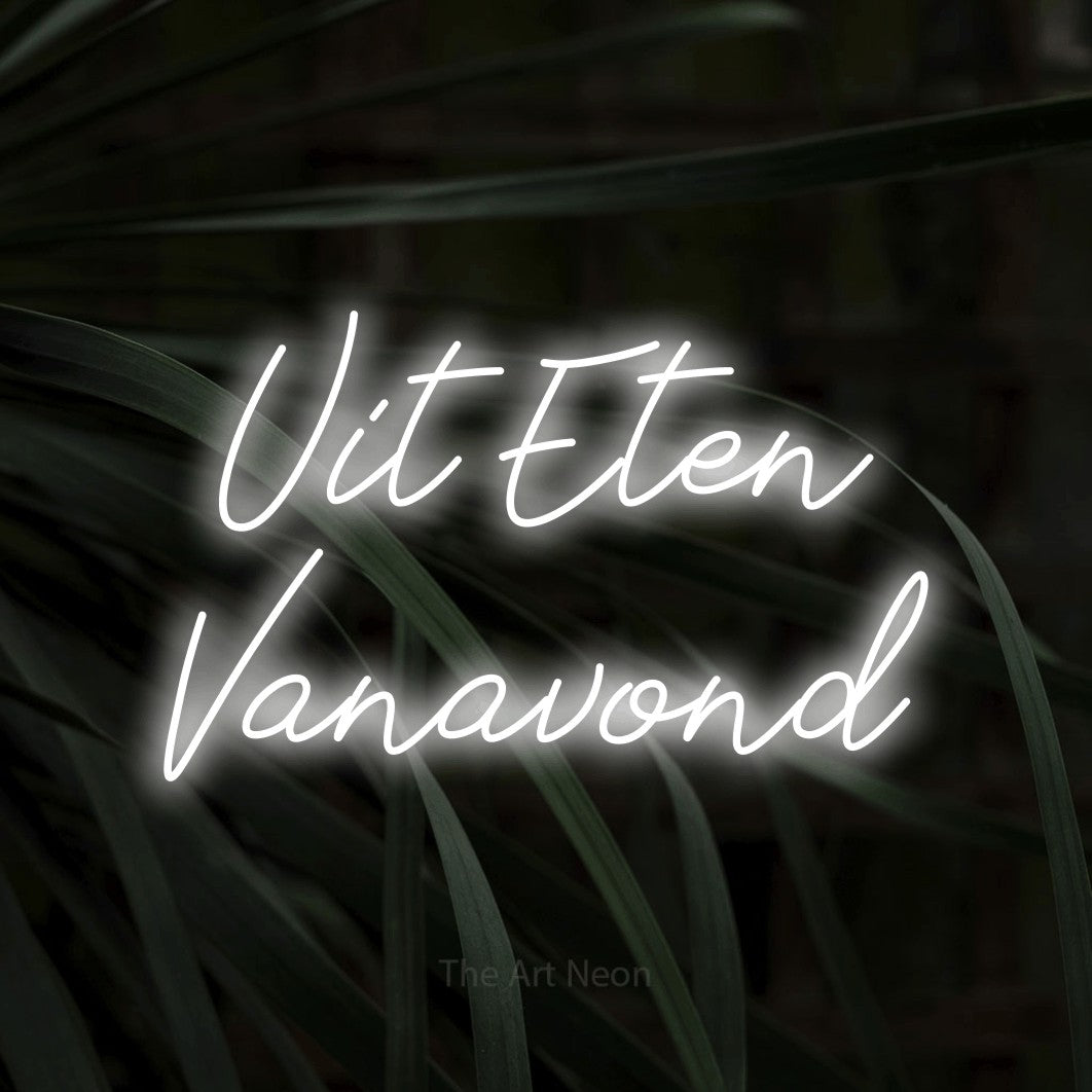 LED neon sign reading “Uit Eten Vanavond”, arranged in 2 lines.