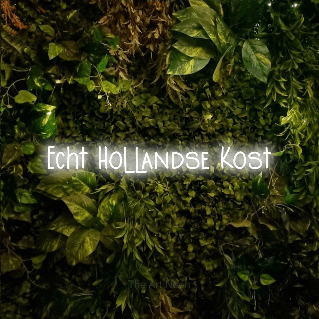 LED neon sign reading “Echt Hollandse Kost”, arranged in a single line.