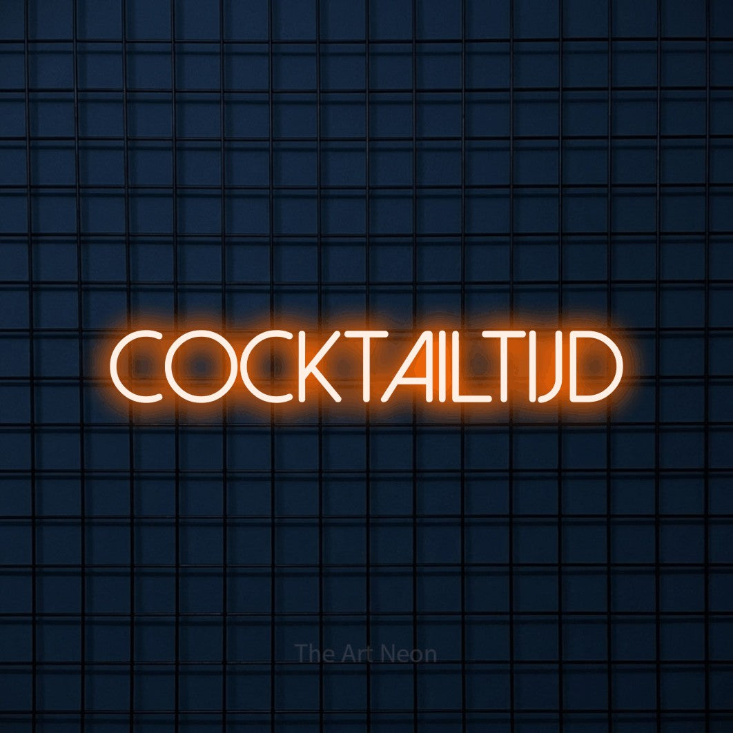LED neon sign reading “Cocktailtijd”, arranged in a single line.