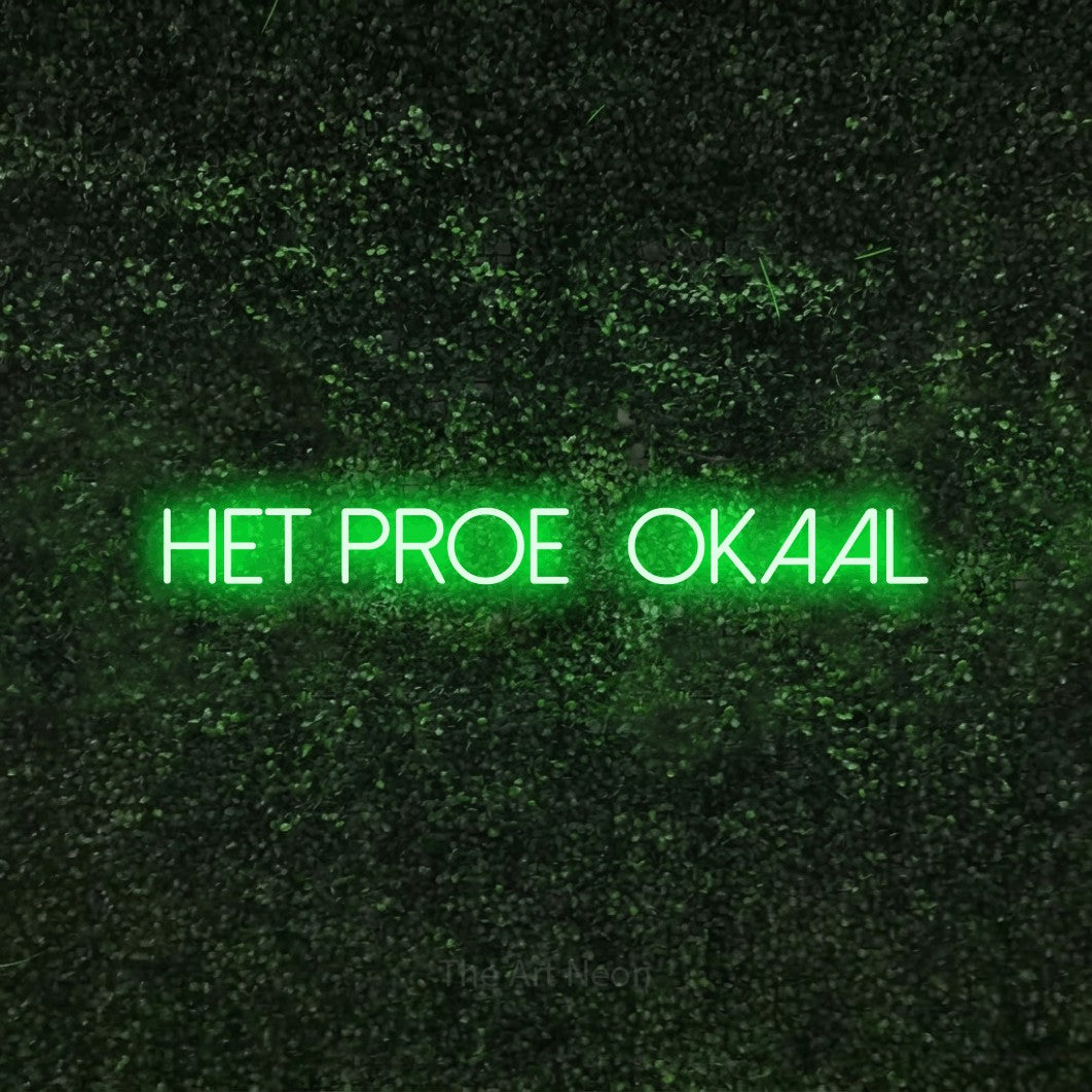 LED neon sign reading “Het Proeflokaal”, arranged in a single line.
