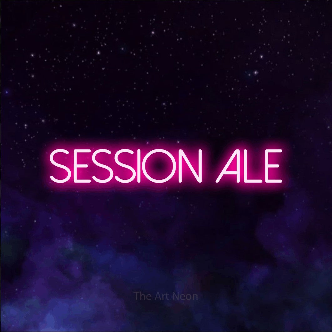 LED neon sign reading “SESSION ALE”, arranged in a single line.