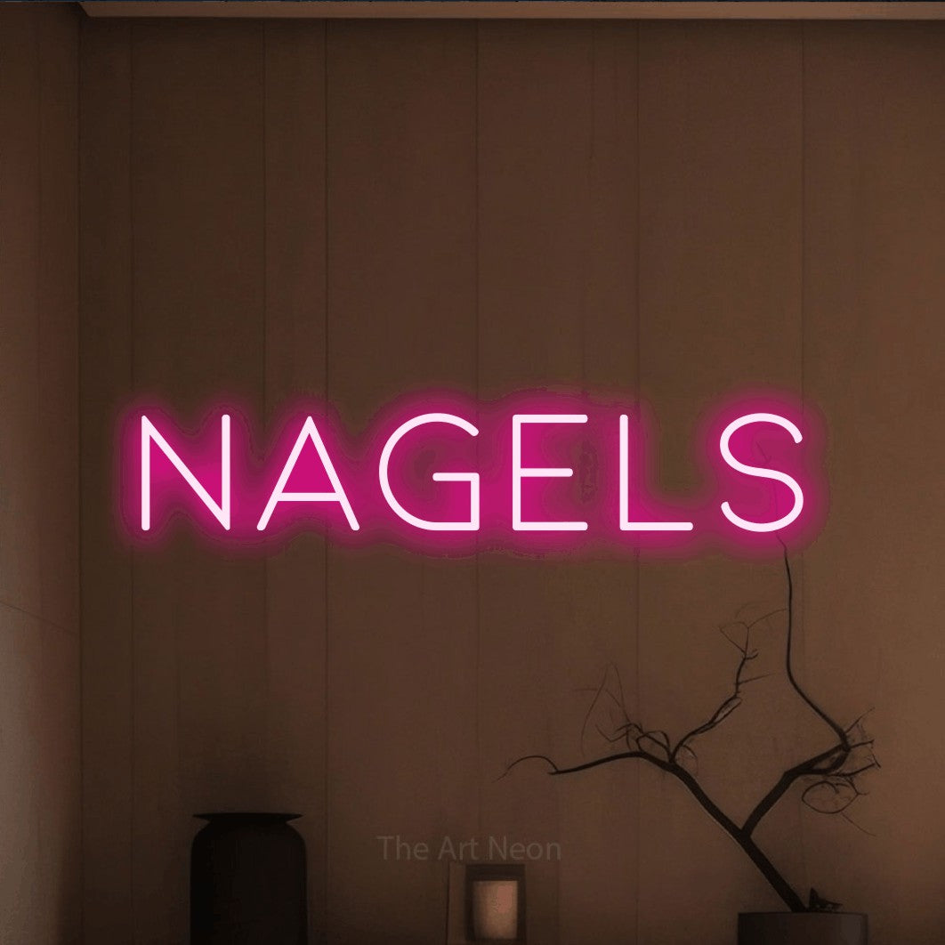 LED neon sign reading “Nagels”, arranged in a single line.