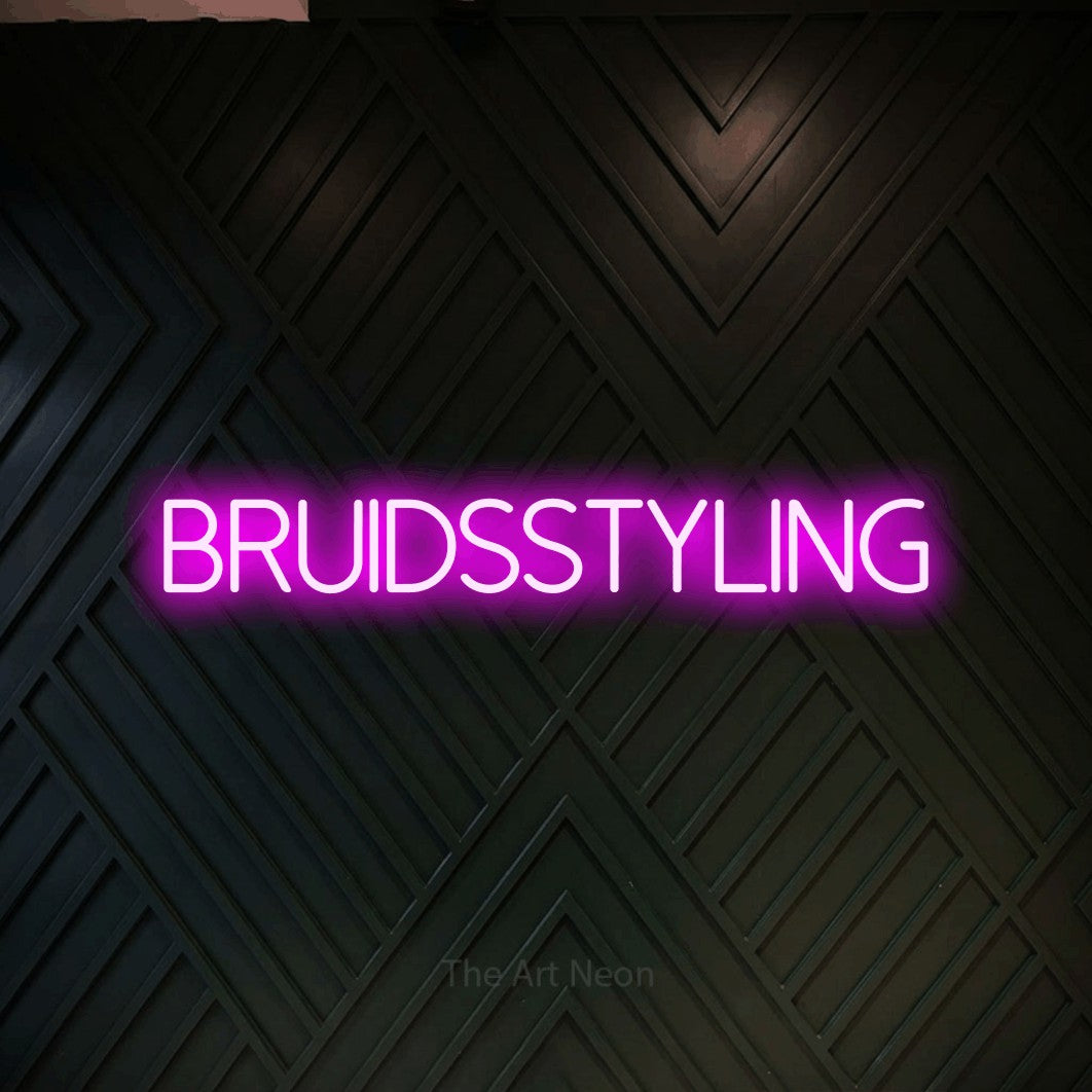 LED neon sign reading “Bruidsstyling”, arranged in a single line.