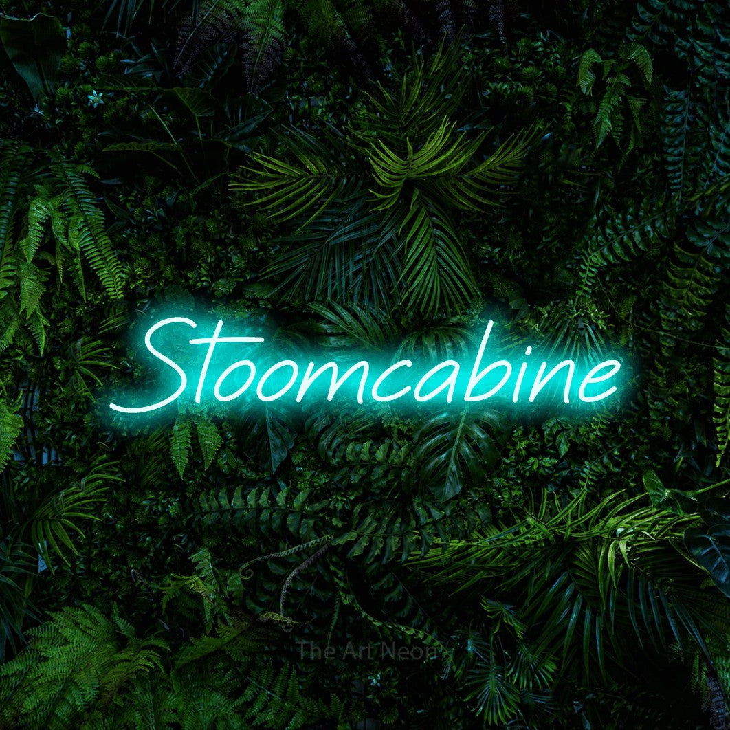 LED neon sign reading “Stoomcabine”, arranged in a single line.
