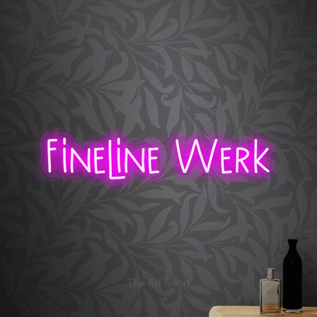 LED neon sign reading “Fineline Werk”, arranged in a single line.