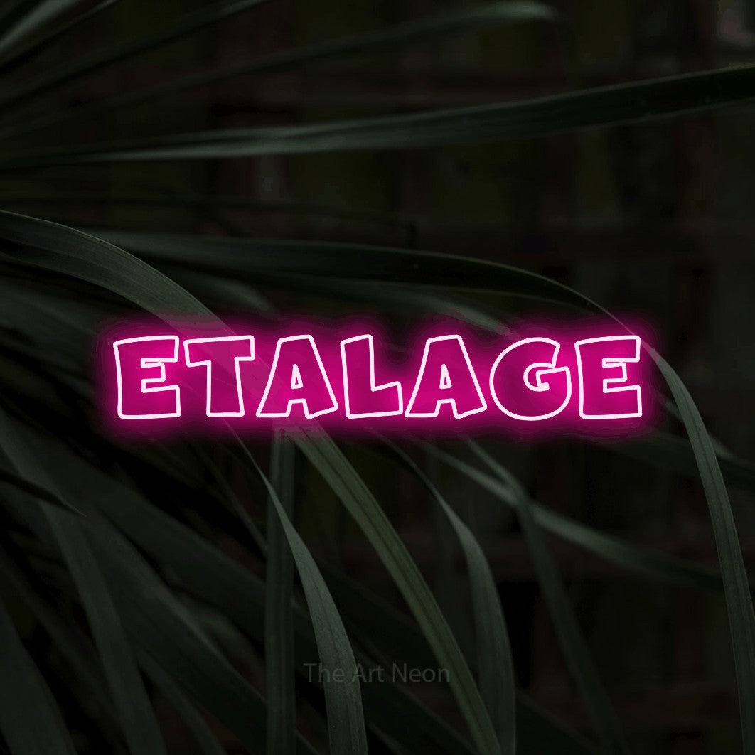 LED neon sign reading “Etalage”, arranged in a single line.