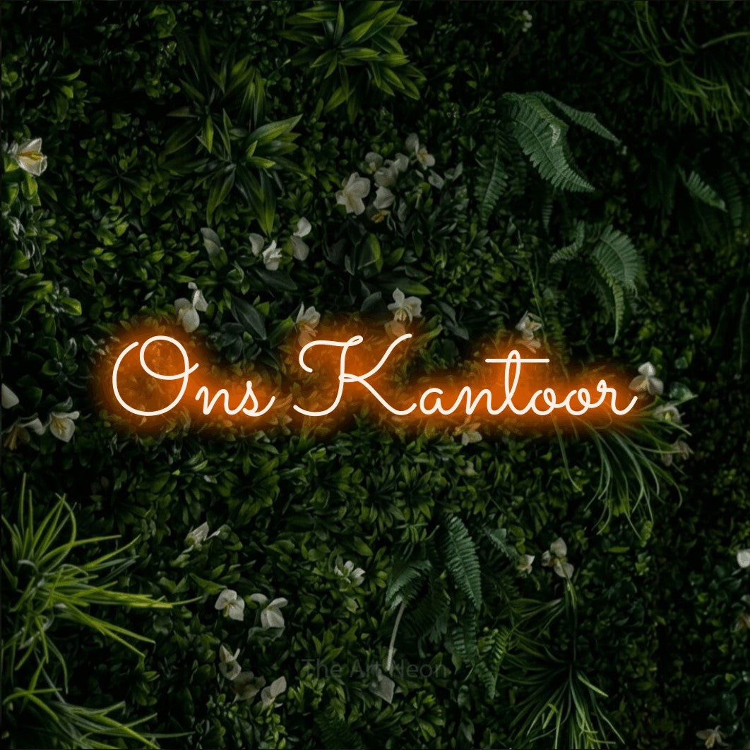 LED neon sign reading “Ons Kantoor”, arranged in a single line.